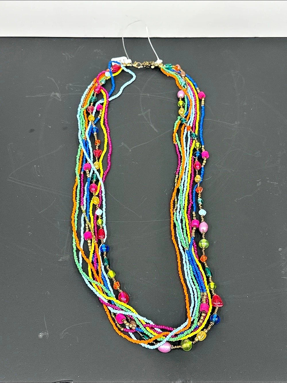 India Handmade Multi-Strand Colorful Glass Seed Bead Statement Necklace – Tagged